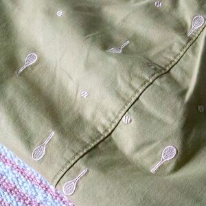 Lands' End Tan Pants with Tennis Racket Pattern